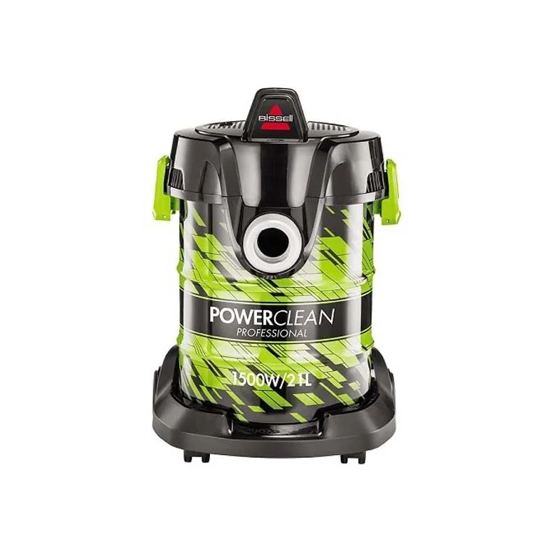Bissell PowerClean Vacuum Cleaner, Wet and Dry, 21 Liters, 1500 Watts, Black / Green2026E-200